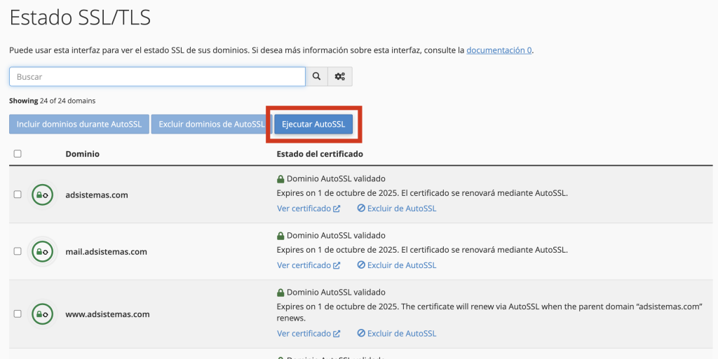Ejecutar AutoSSL