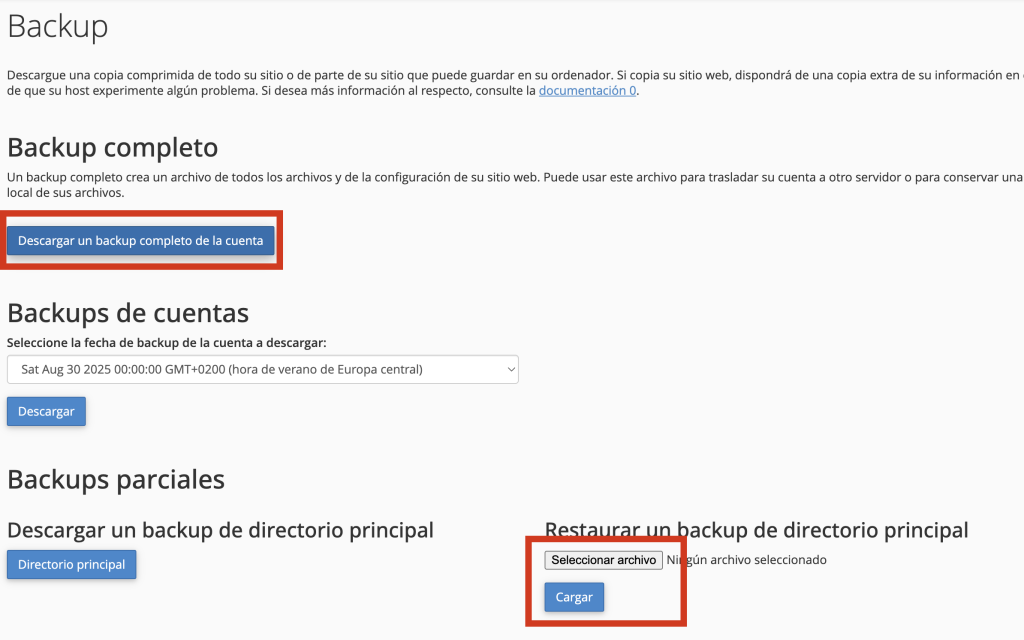 Restaurar backup